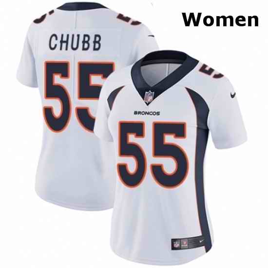 Womens Nike Denver Broncos 55 Bradley Chubb White Vapor Untouchable Elite Player NFL Jersey